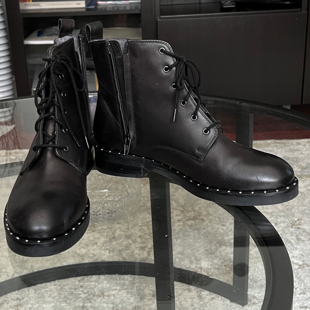 Leather boots.